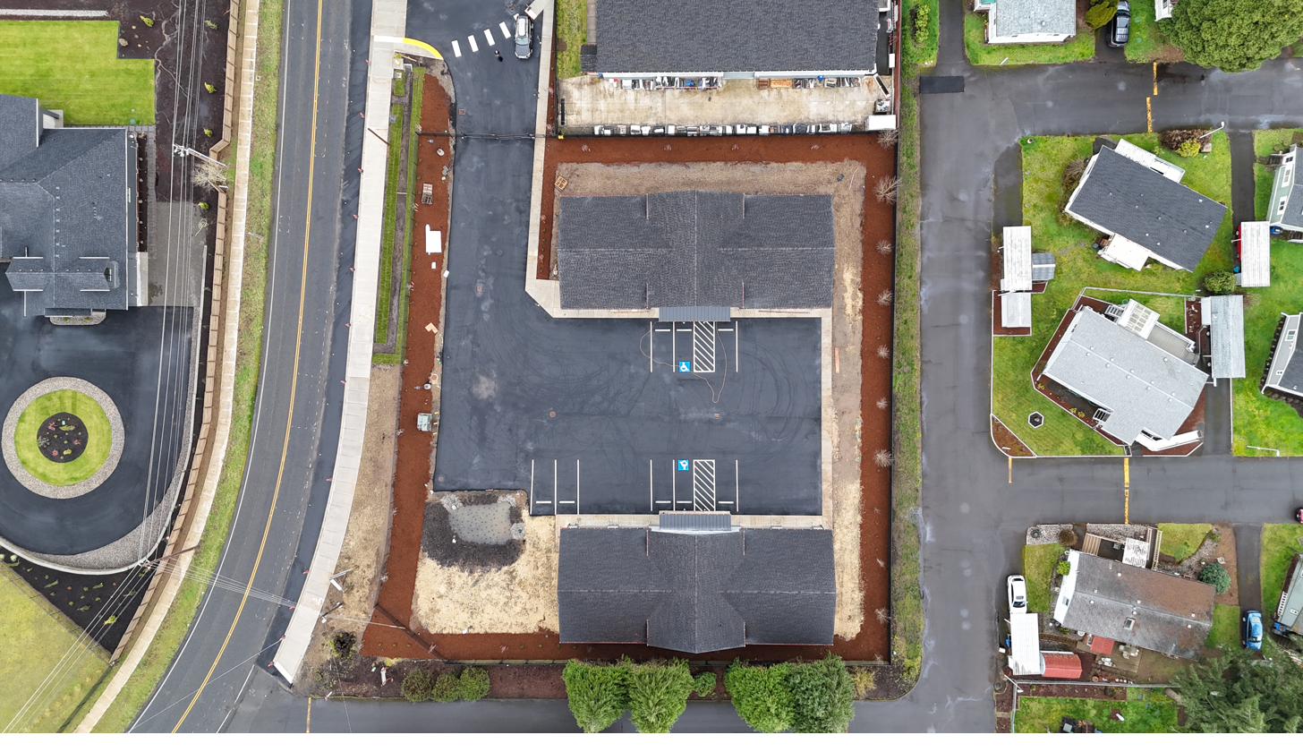 Top-down drone view